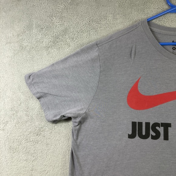 Nike Shirt Adult XL Gray Swoosh Logo Just Do It Graphic Tee Pullover SS READ - Picture 3 of 13